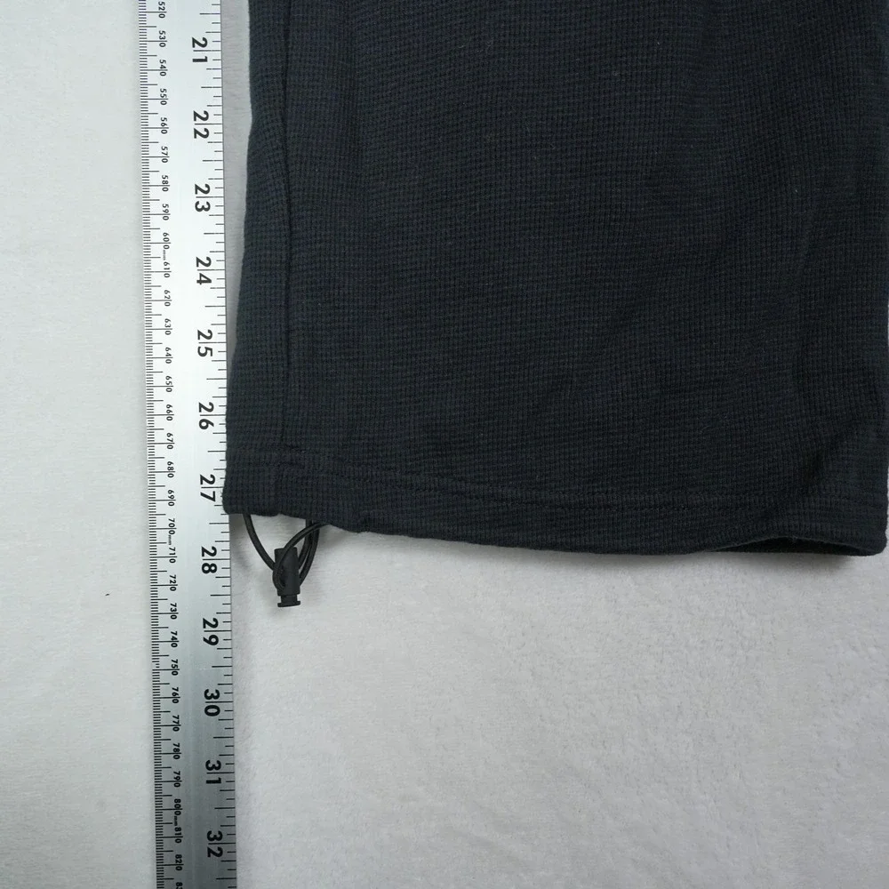 Magnlens Mens Baggy Waffle Knit Cargo Pants Black Size M Adjustable Hem - Picture 6 of 7